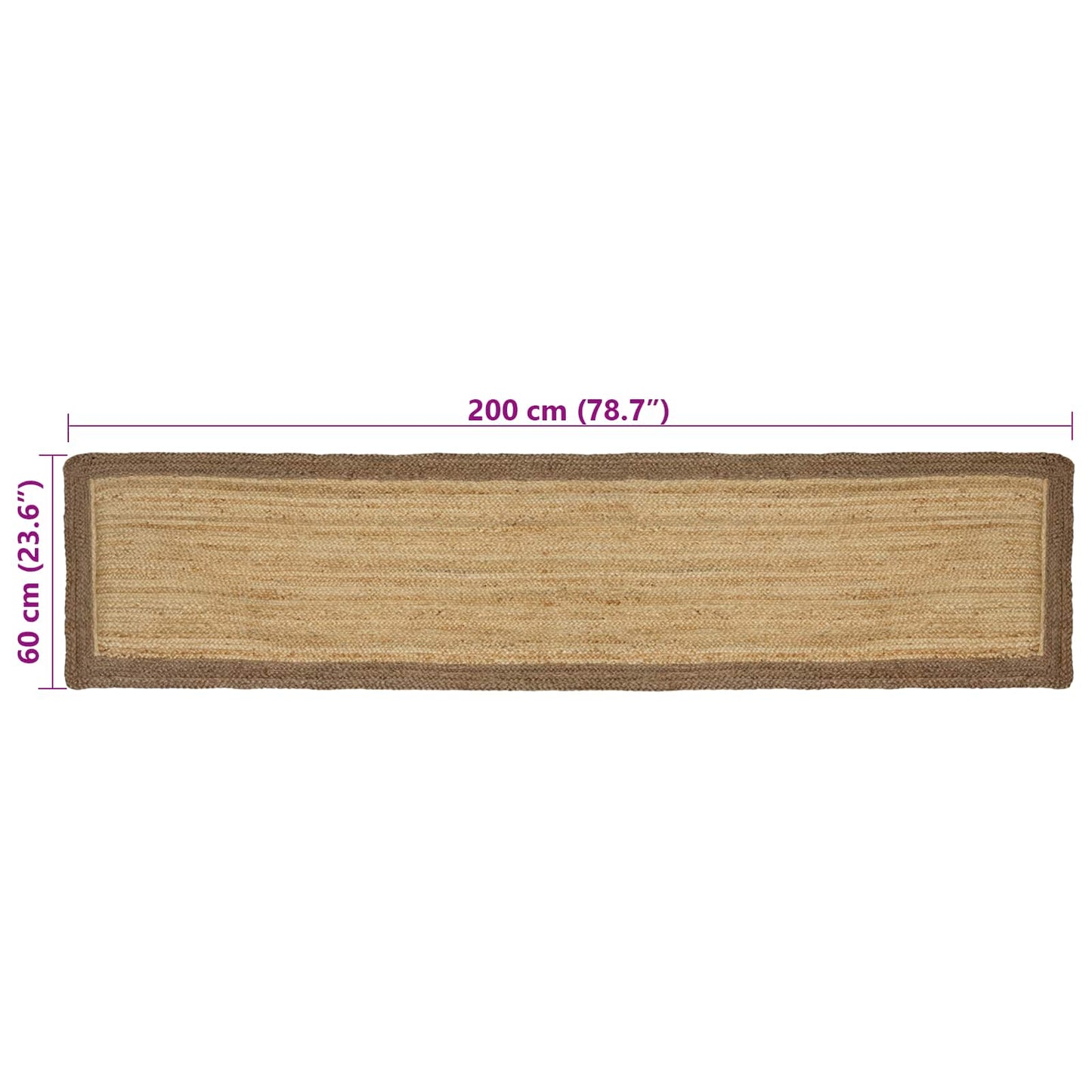 Zoninės kiliminės dangos Natūrali ir pilka 60 x 200 cm Džiutas