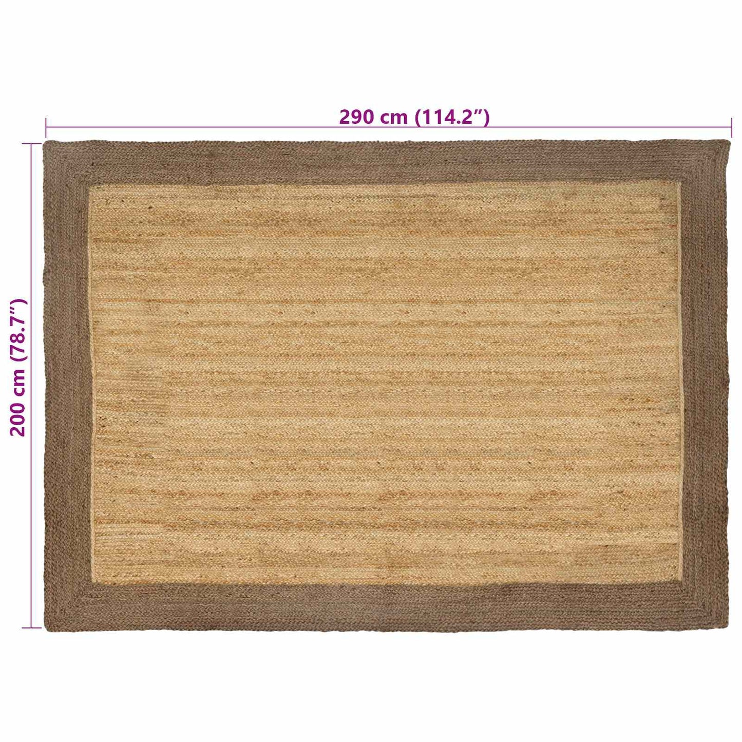 Zoninės kiliminės dangos Natūrali ir pilka 200 x 290 cm Džiutas