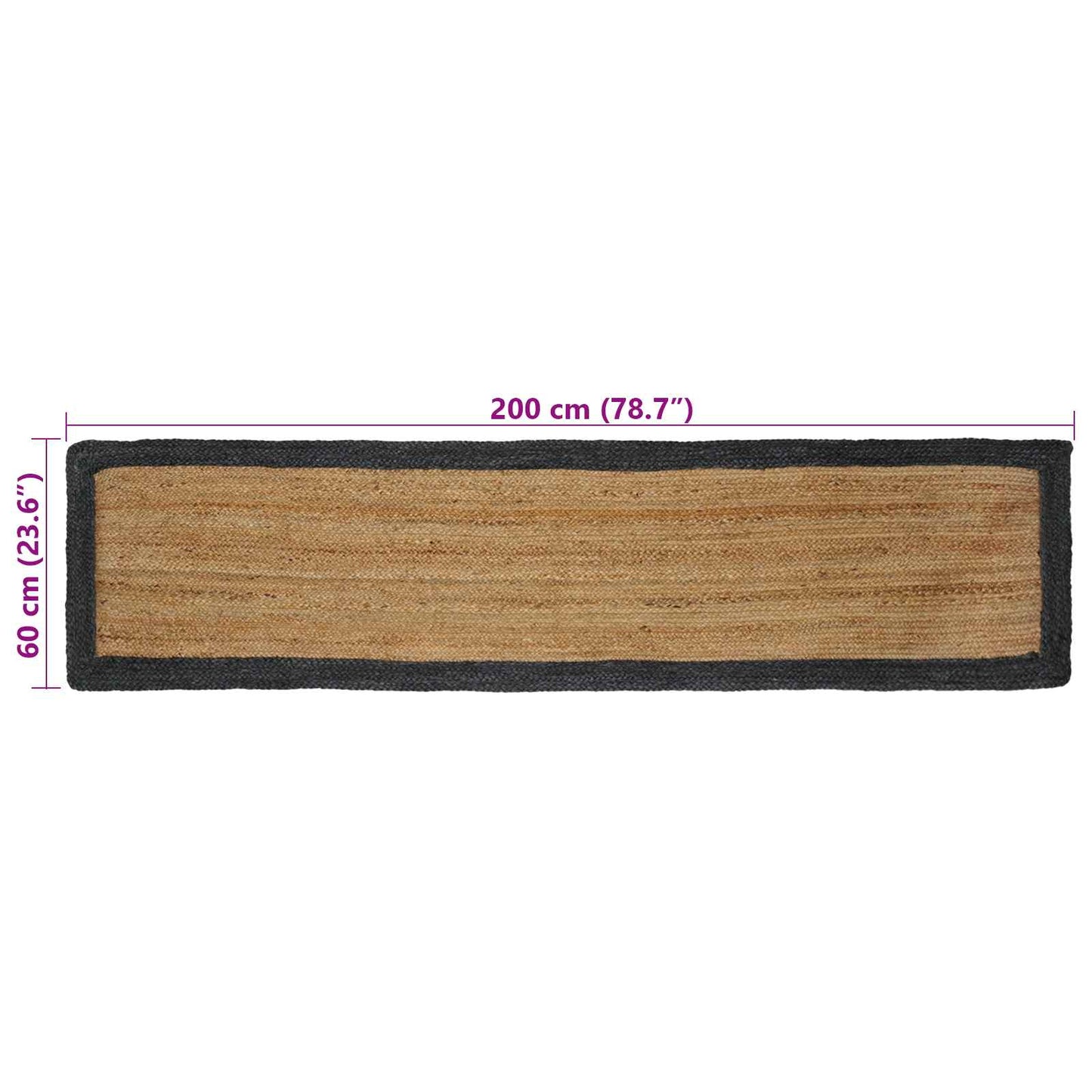 Zoninės kiliminės dangos Natūrali ir tamsiai pilka 60 x 200 cm