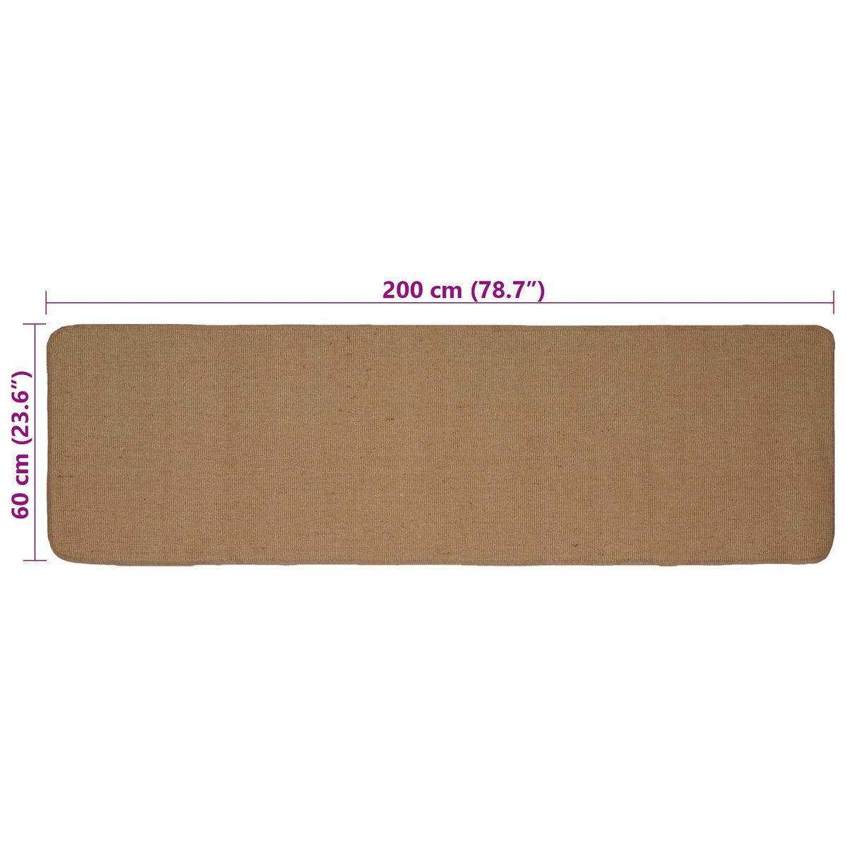 Kilimas Šviesiai rudas 60 x 200 cm Džiutas