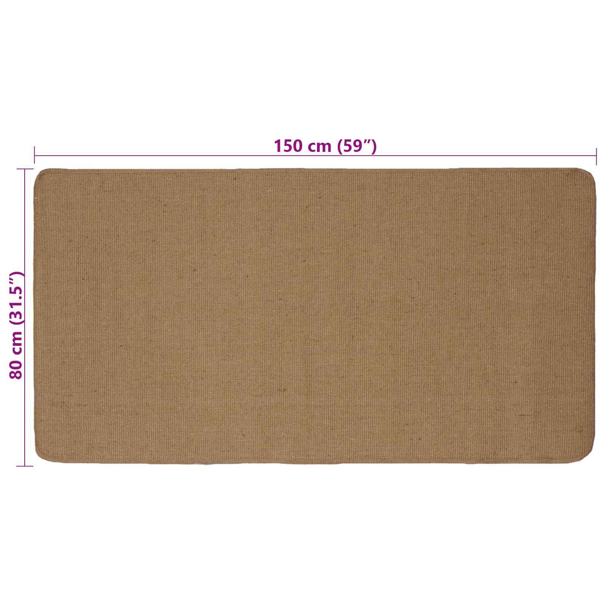 Kilimas Šviesiai rudas 80 x 150 cm Džiutas