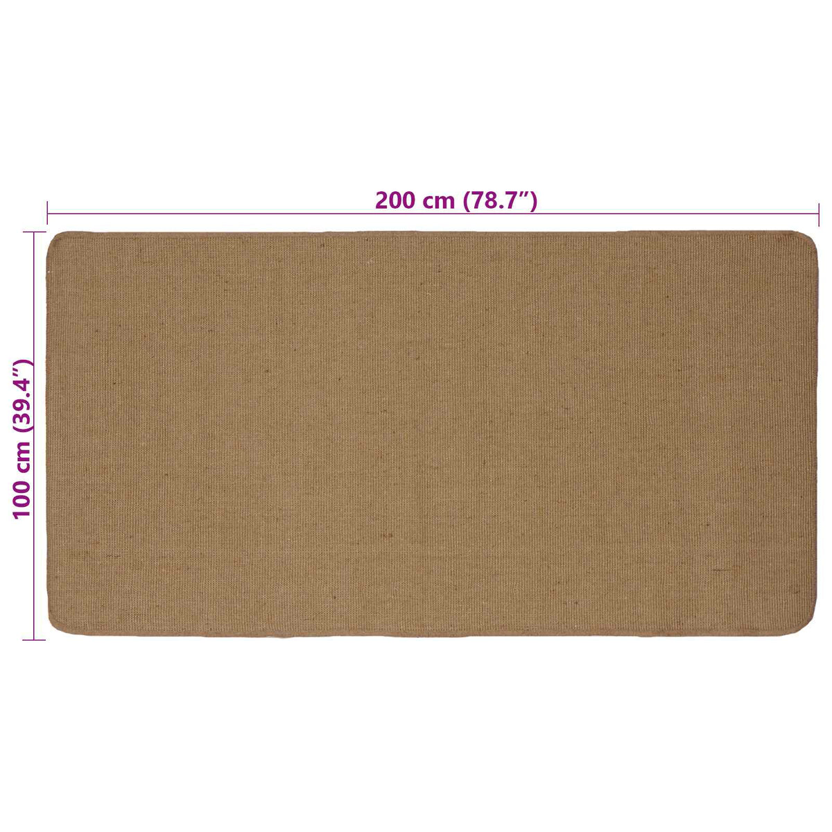 Kilimas Šviesiai rudas 100 x 200 cm Džiutas
