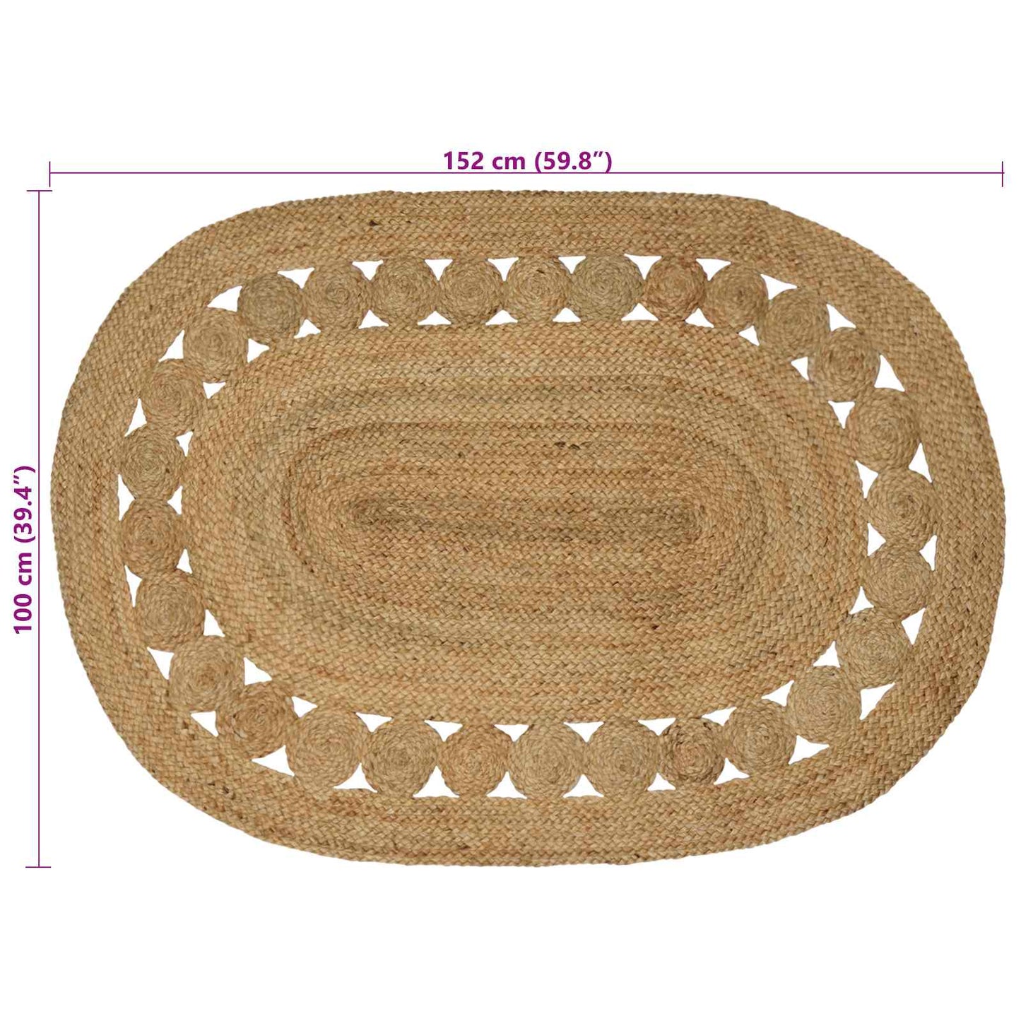 Kilimas Ruda 100 x 152 cm Džiutas