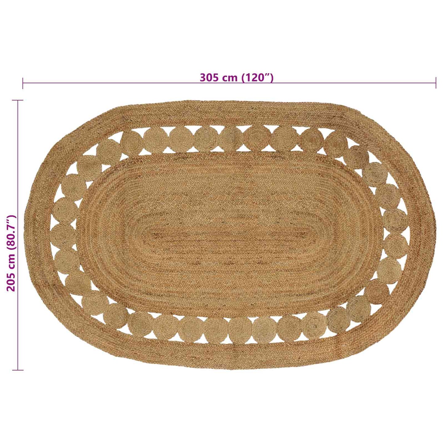 Kilimas Ruda 205 x 305 cm Džiutas