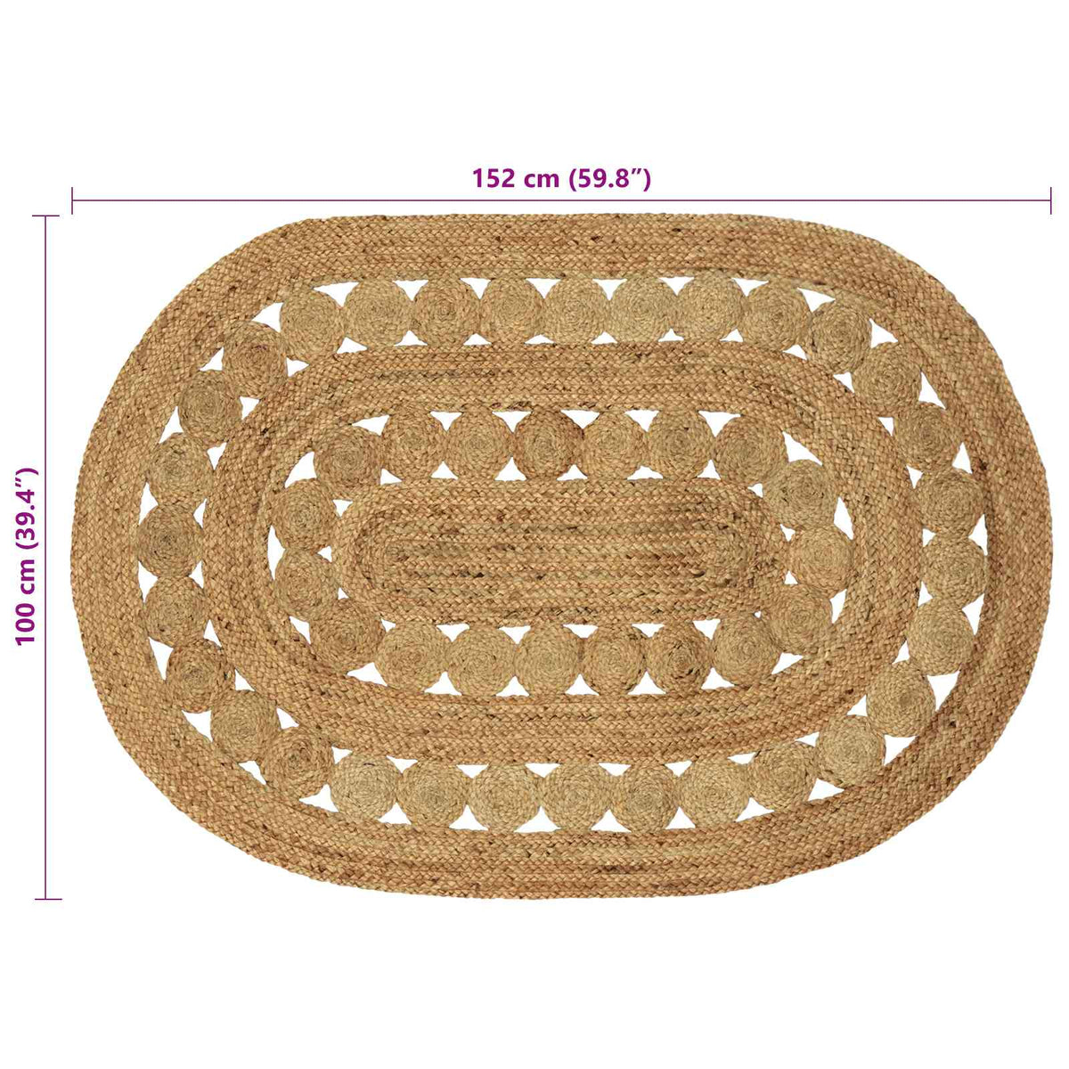 Kilimas Natūrali 100 x 152 cm Džiutas