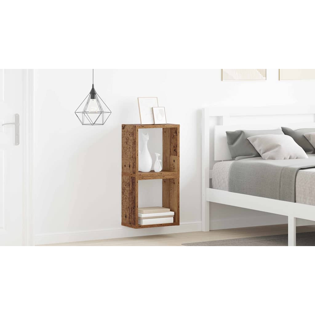 Sieninės lentynos su lentyna 2 pcs Sena mediena 26 x 15 x 26 cm