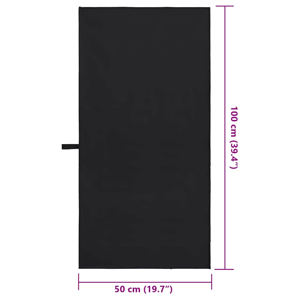 Sportiniai rankšluosčiai 2 pcs Juoda 100 x 50 cm