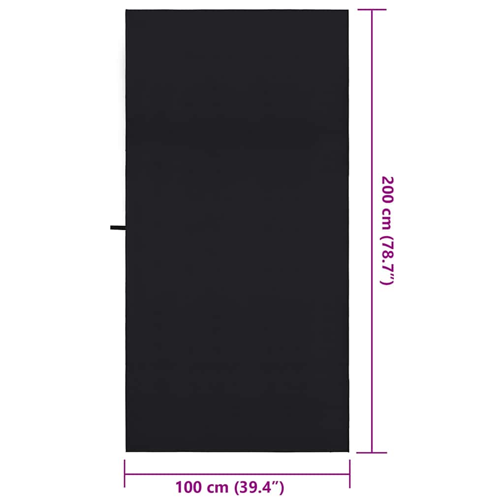 Sportiniai rankšluosčiai 2 pcs Juoda 200 x 100 cm