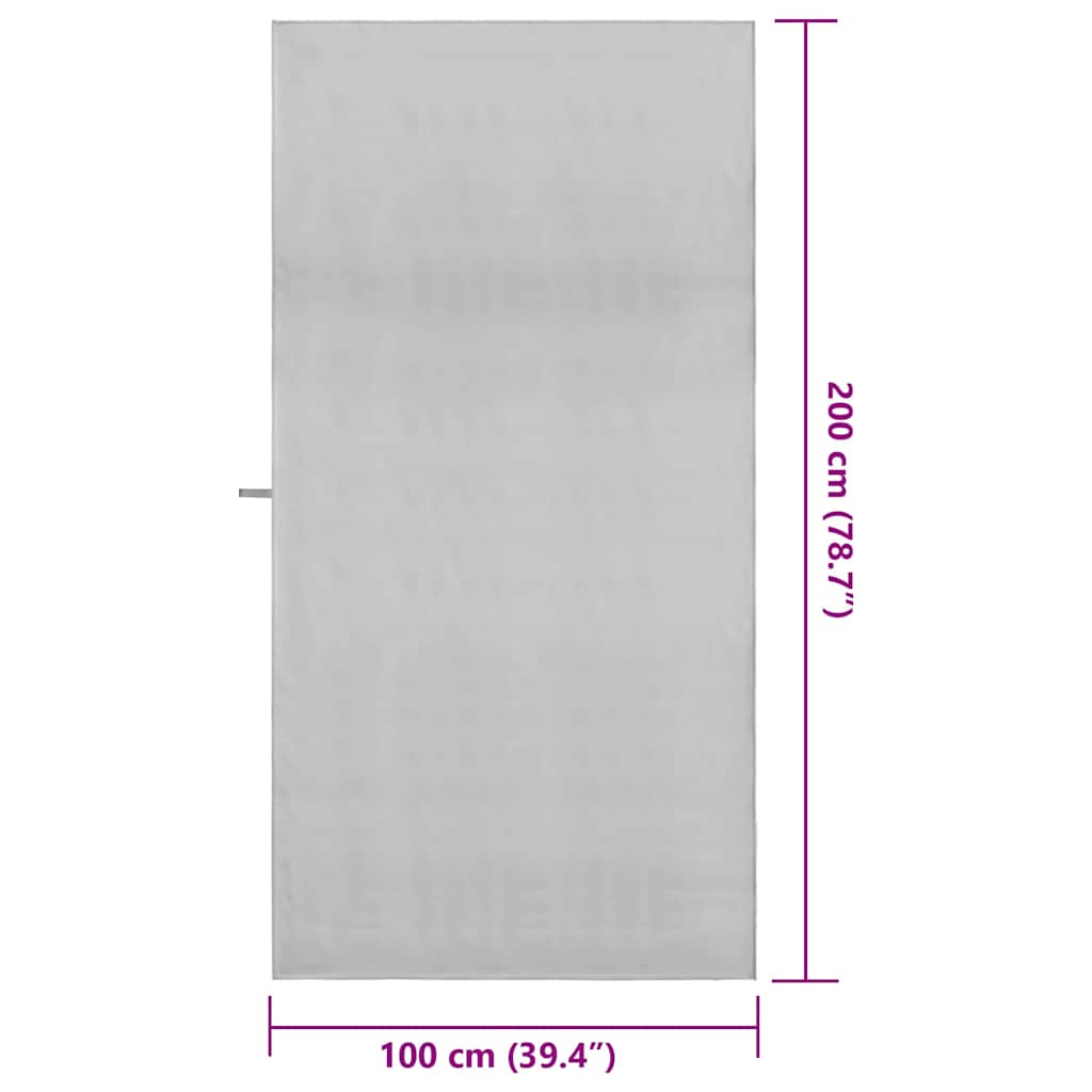Sportiniai rankšluosčiai 2 pcs Pilka 200 x 100 cm