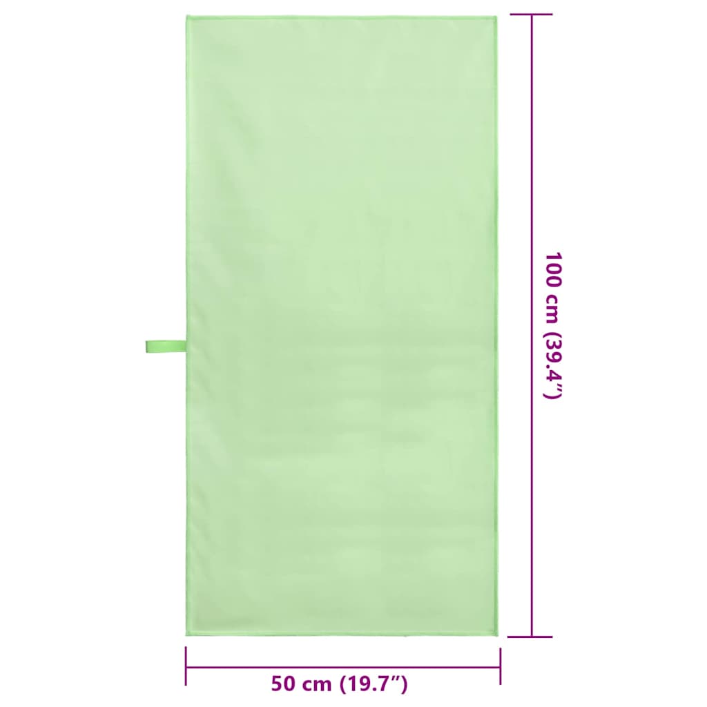 Sportiniai rankšluosčiai 2 pcs Žalia 100 x 50 cm