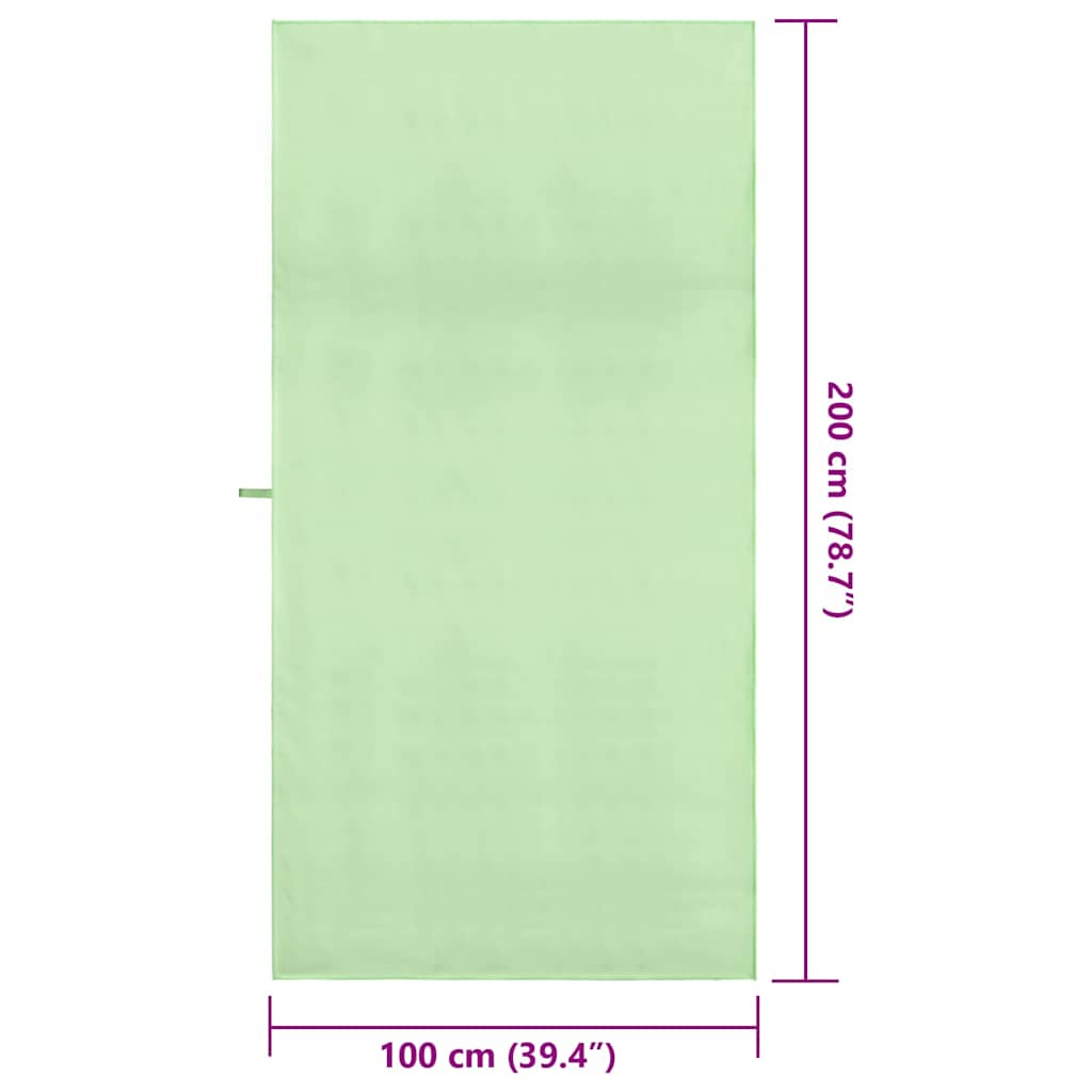 Sportiniai rankšluosčiai 2 pcs Žalia 200 x 100 cm