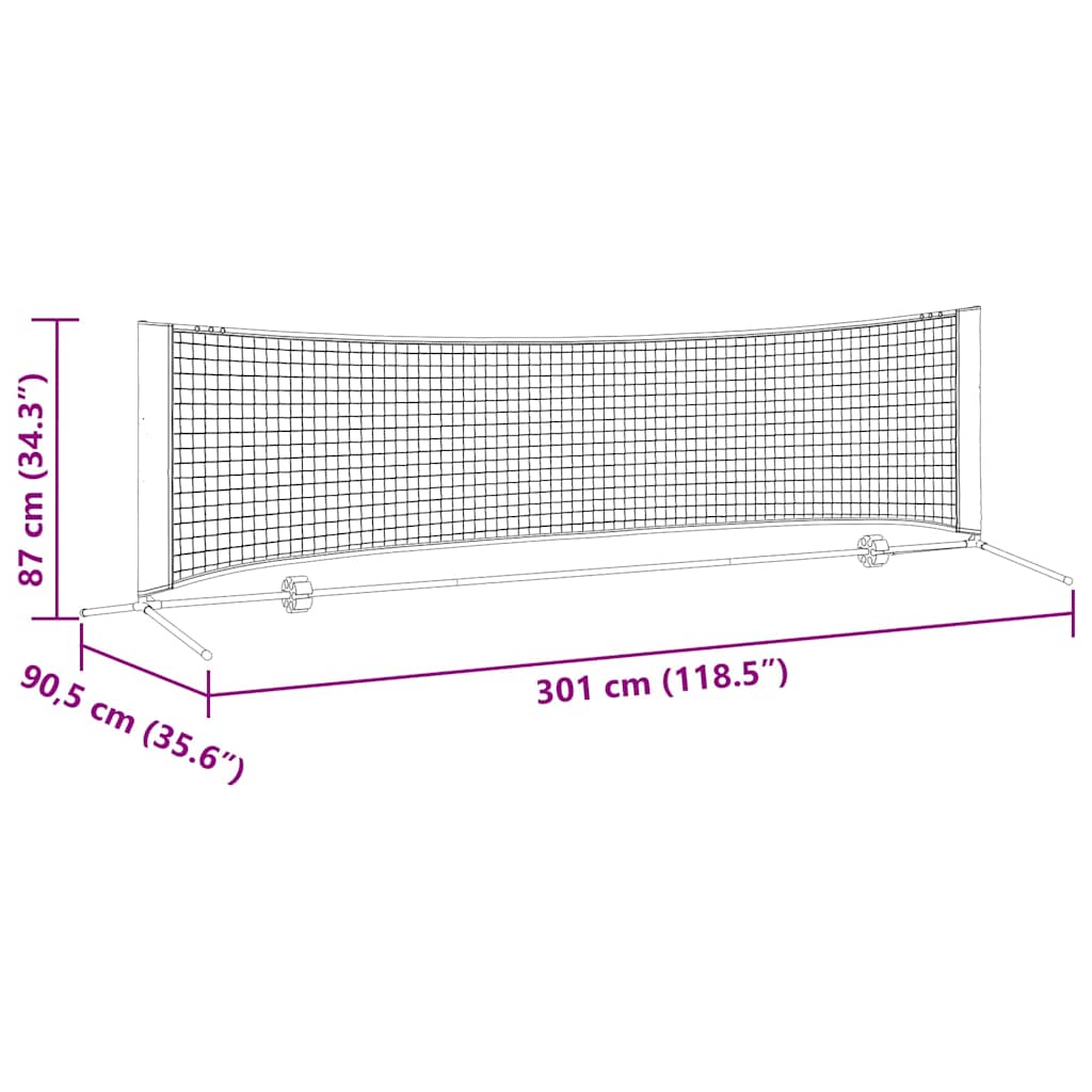 Teniso tinklas Juoda ir raudona 301 x 90.5 x 87 cm Poliesteris