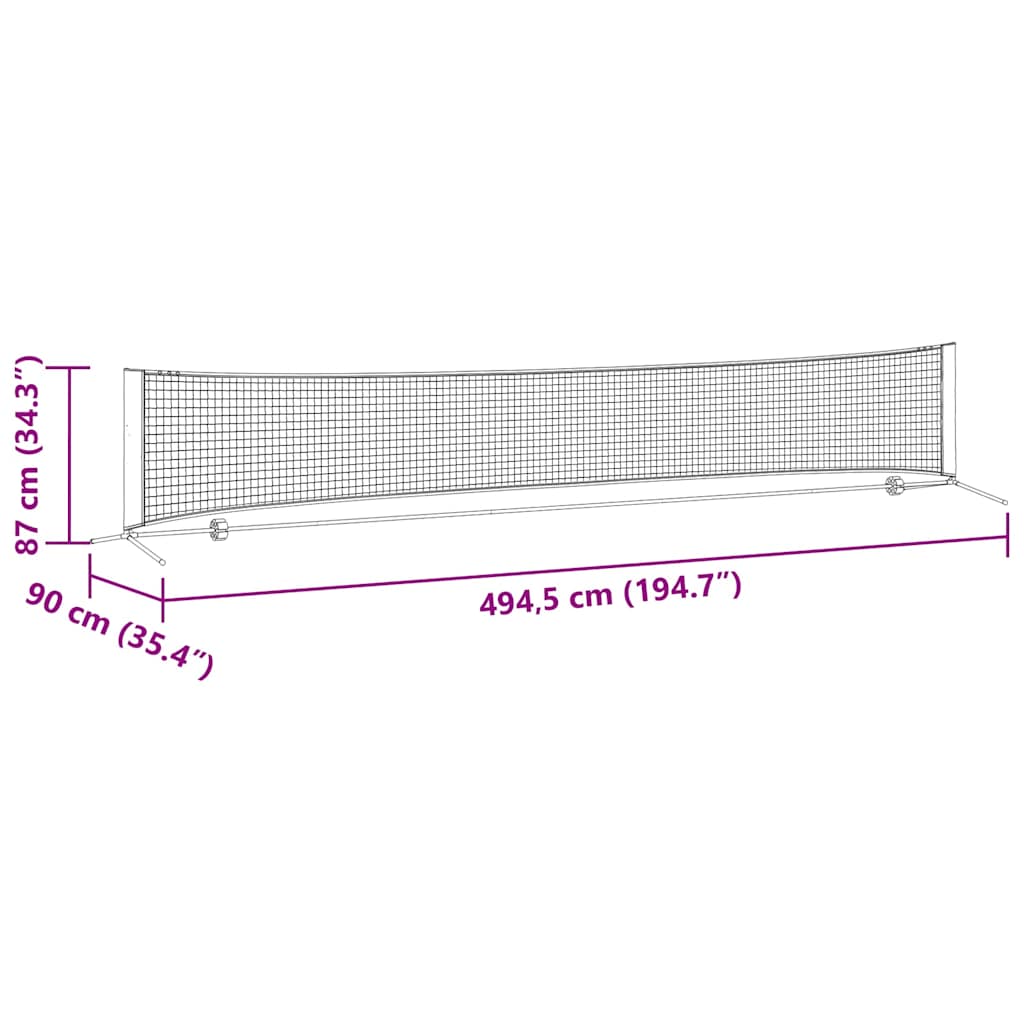 Teniso tinklas Juoda ir raudona 494.5 x 90 x 87 cm Poliesteris