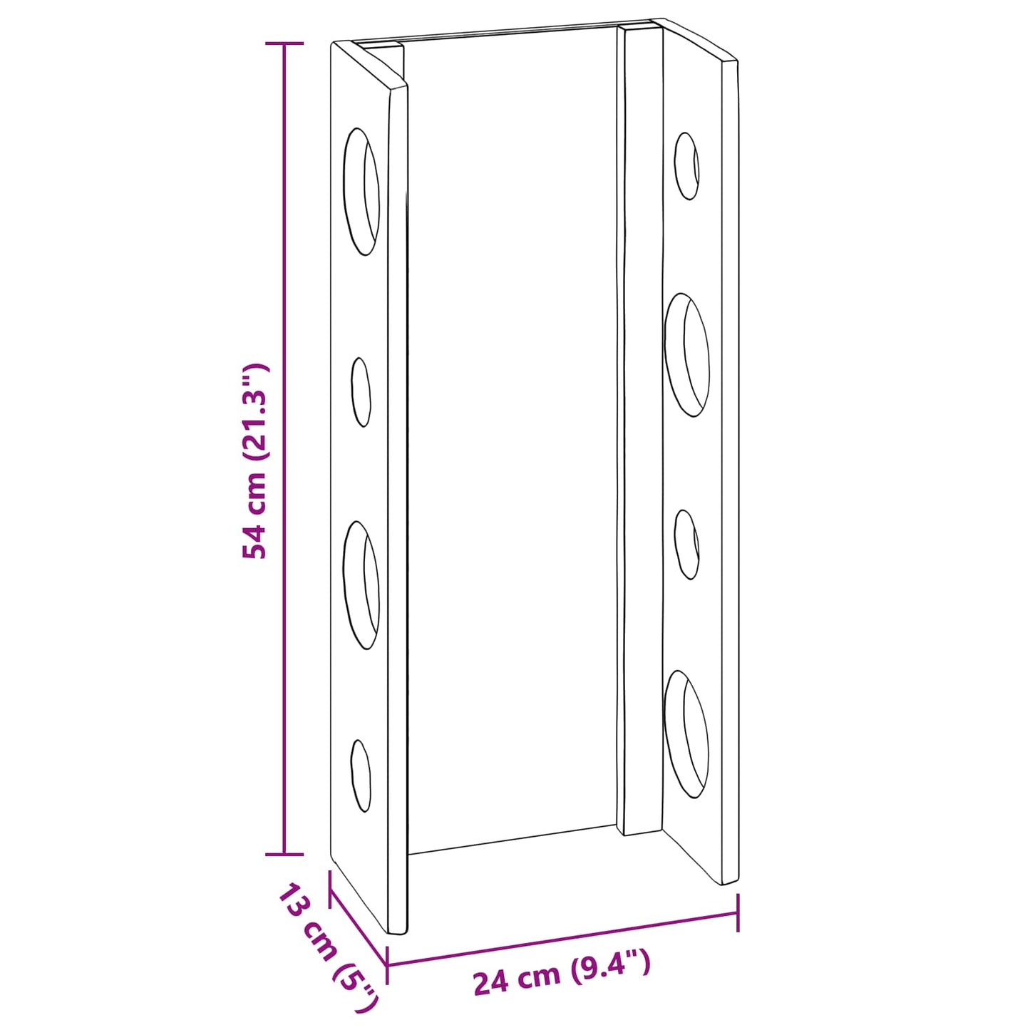 Kabykla Ruda 24 x 13 x 54 cm Kietas mahonio mediena