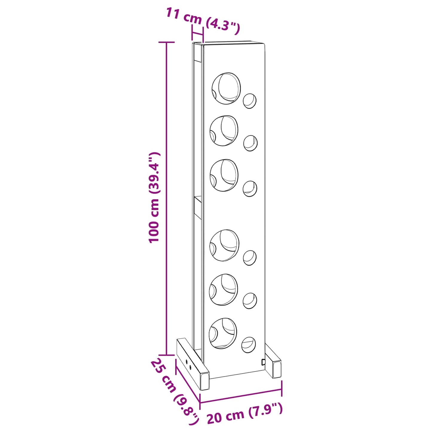 Kabykla Ruda 20 x 25 x 100 cm Kietas mahonio mediena