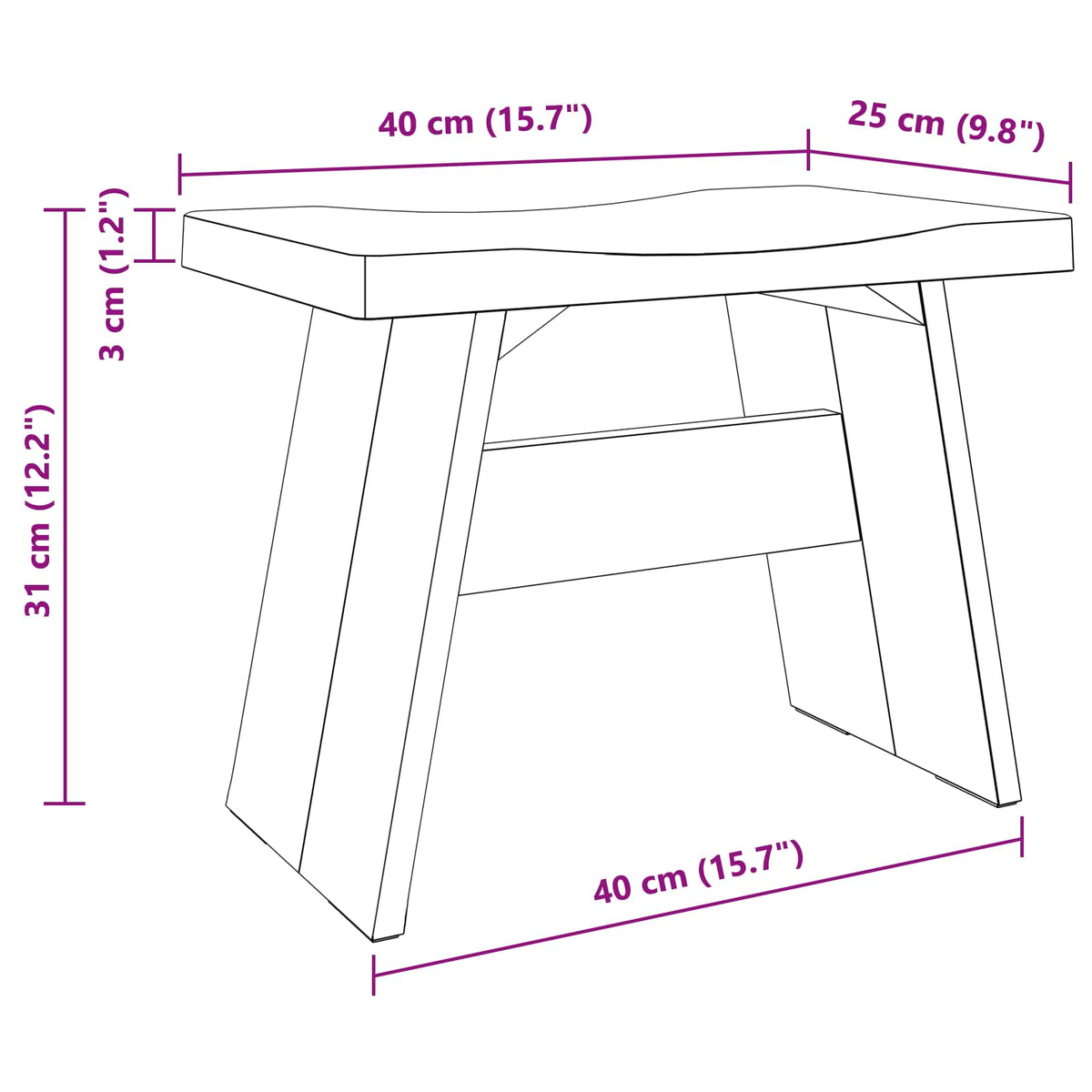 Sūpynes Natūrali 40 x 25 x 31 cm Mahogany Medis