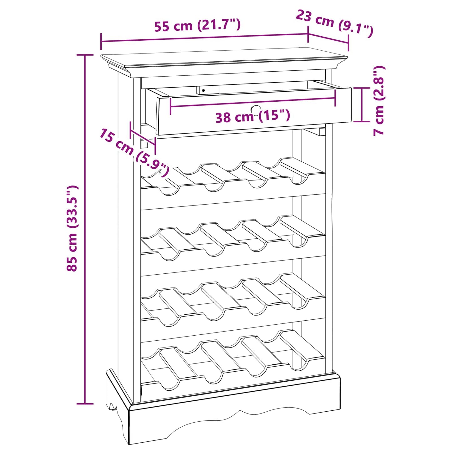 Vyno stovas Kietas mahonio mediena
