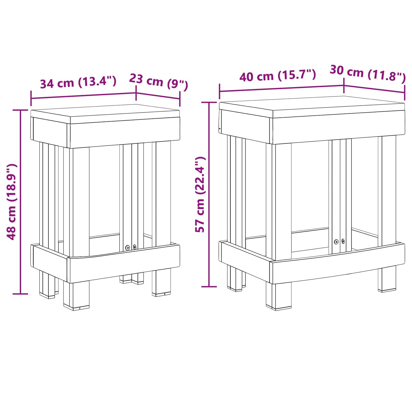 Augalų stovas 2 pcs Ruda 70 x 11 x 27 cm Mahogany Medis