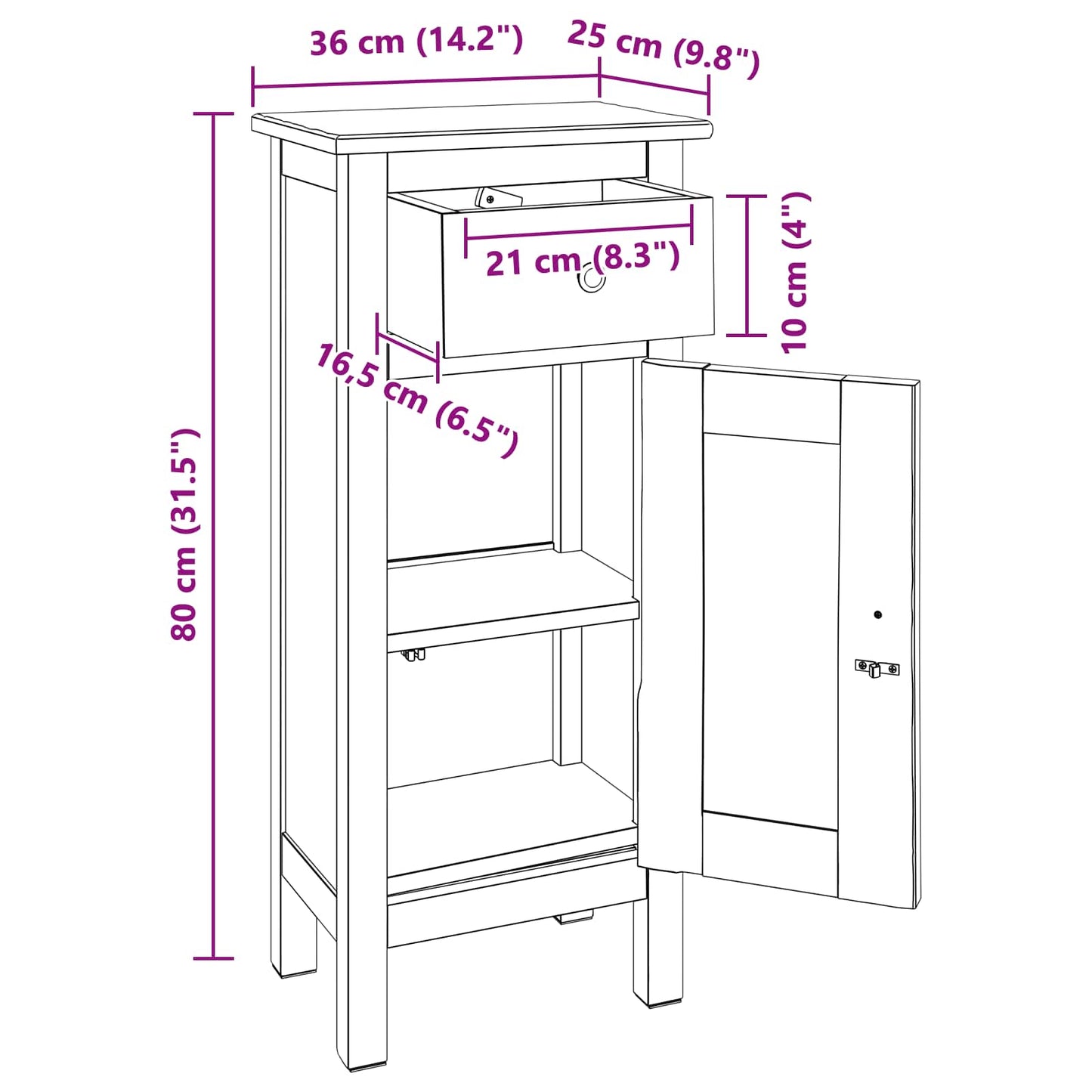 Augalų stovas su stalčių Ruda 36 x 25 x 80 cm Mahogany Medis