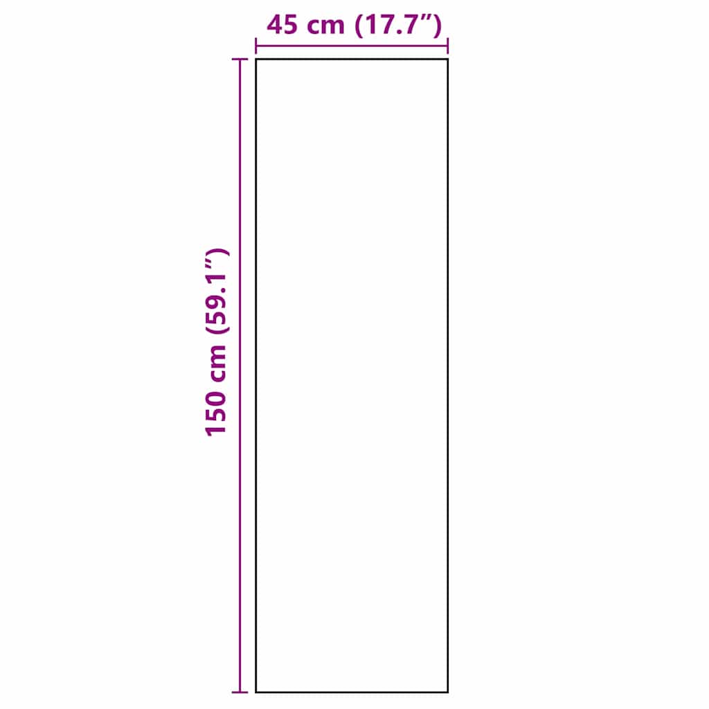 Virtuvės kilimas Pilka 150 x 45 cm Aksomas