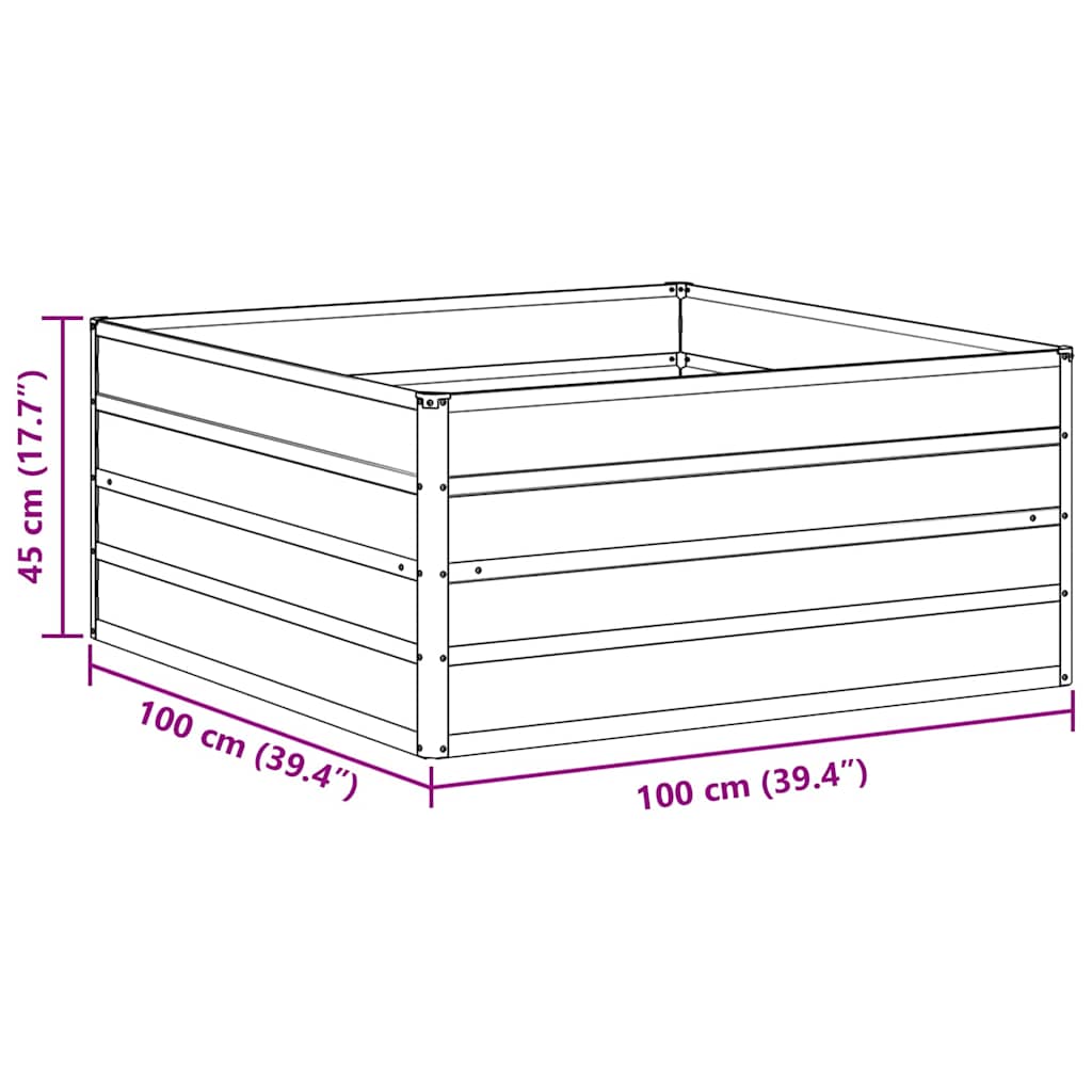 Paaukštinta sodo lova Šviesiai rudas 100 x 100 x 45 cm