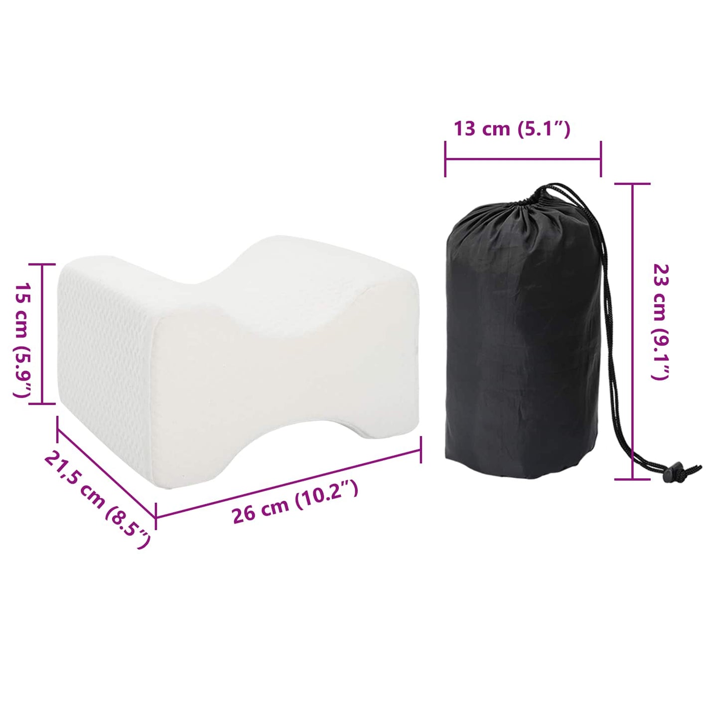 Pagalvė su pagalve Balta 26 x 21 x 15 cm Poliesteris