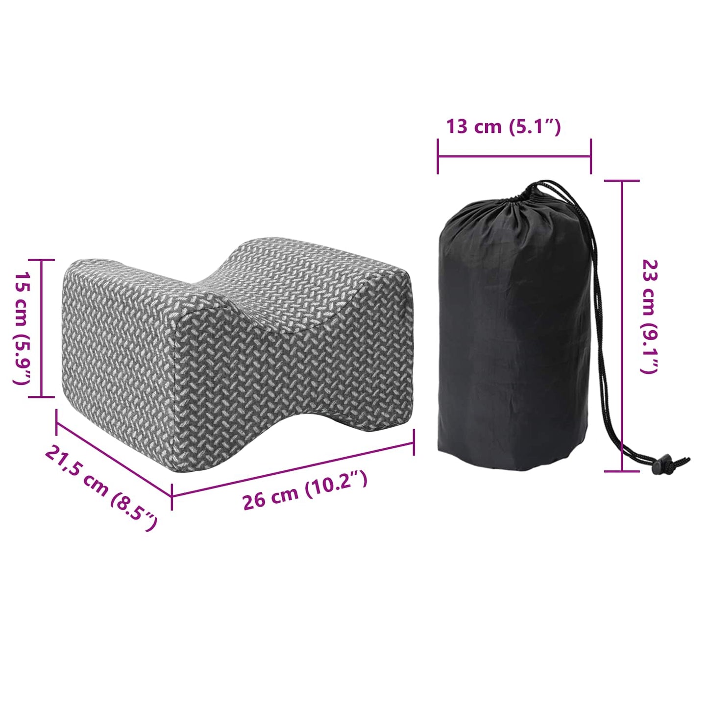 Pagalvė su pagalve Pilka 26 x 21 x 15 cm Poliesteris