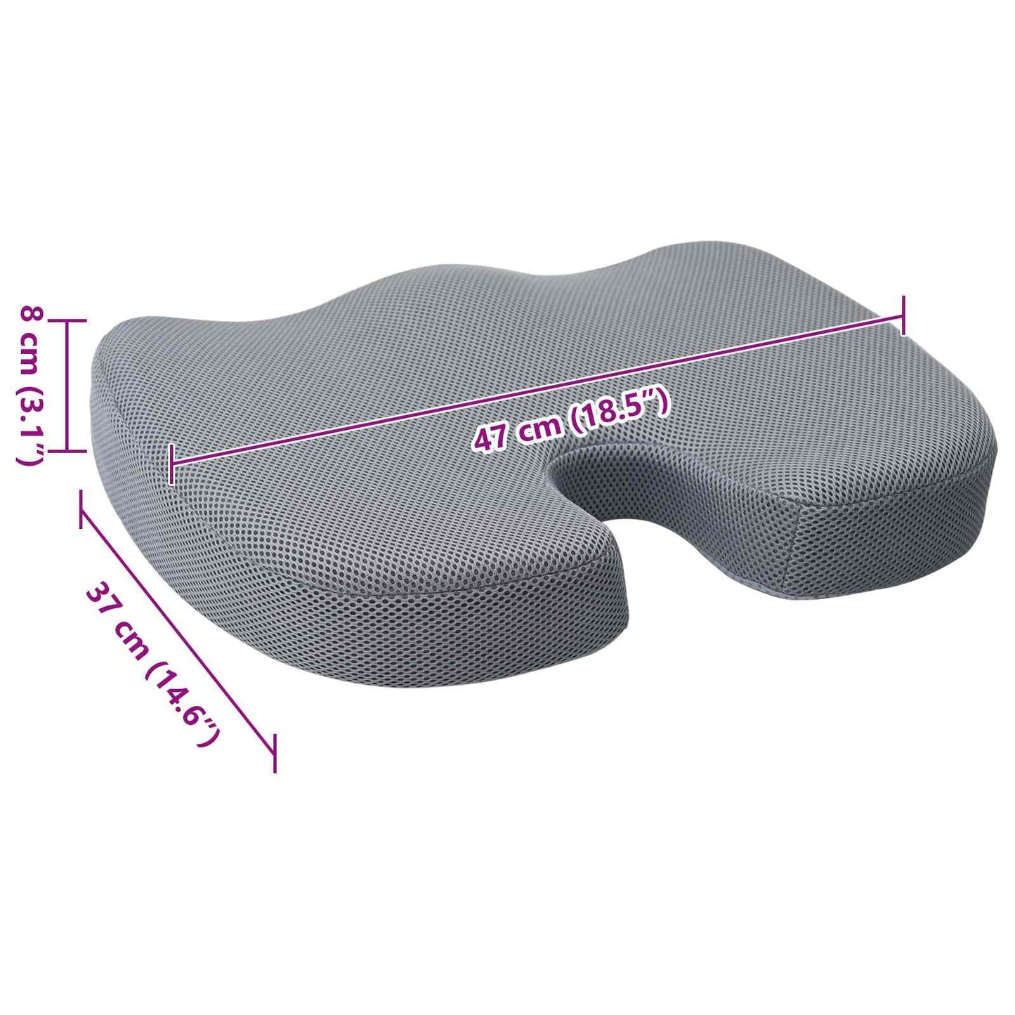 Pagalvė su pagalve Pilka 46 x 38 x 8 cm Tinklelis