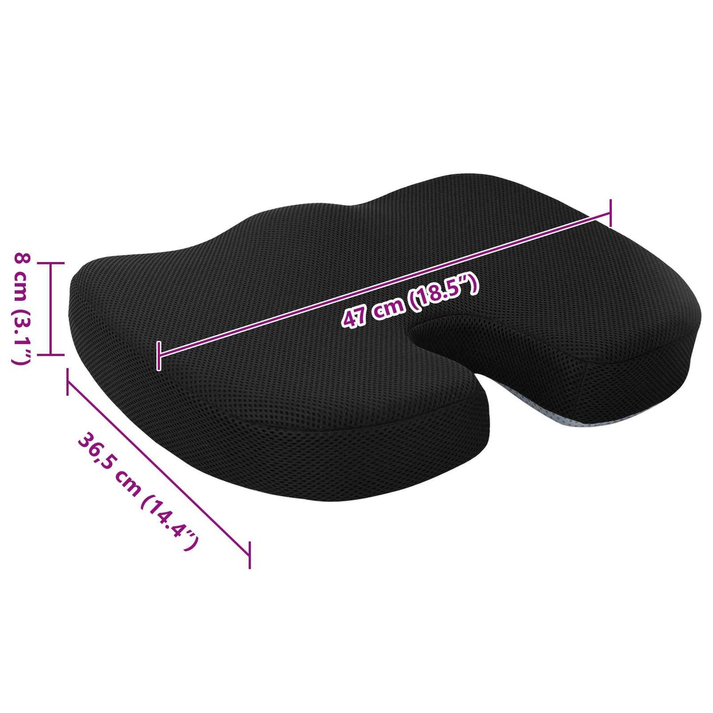 Pagalvė su pagalve Juoda 46 x 38 x 8 cm Tinklelis