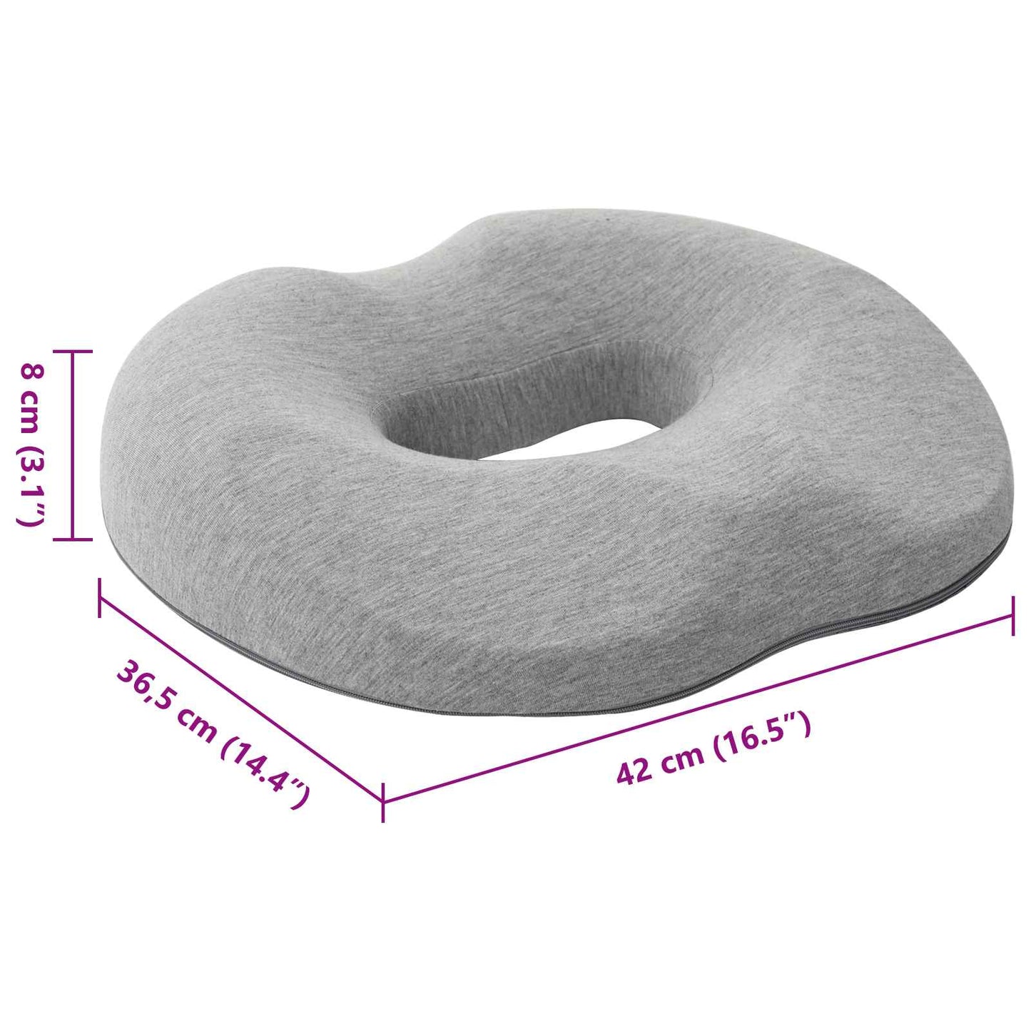 Pagalvė su pagalve Šviesiai pilka 42 x 37 x 8 cm Medvilnė