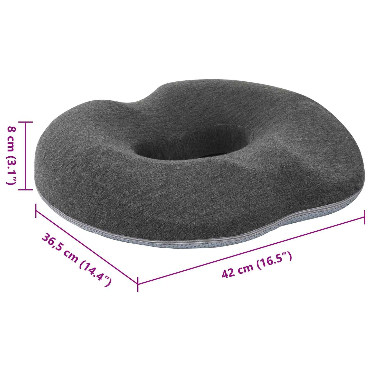 Pagalvė su pagalve Tamsiai pilka 42 x 37 x 8 cm Medvilnė