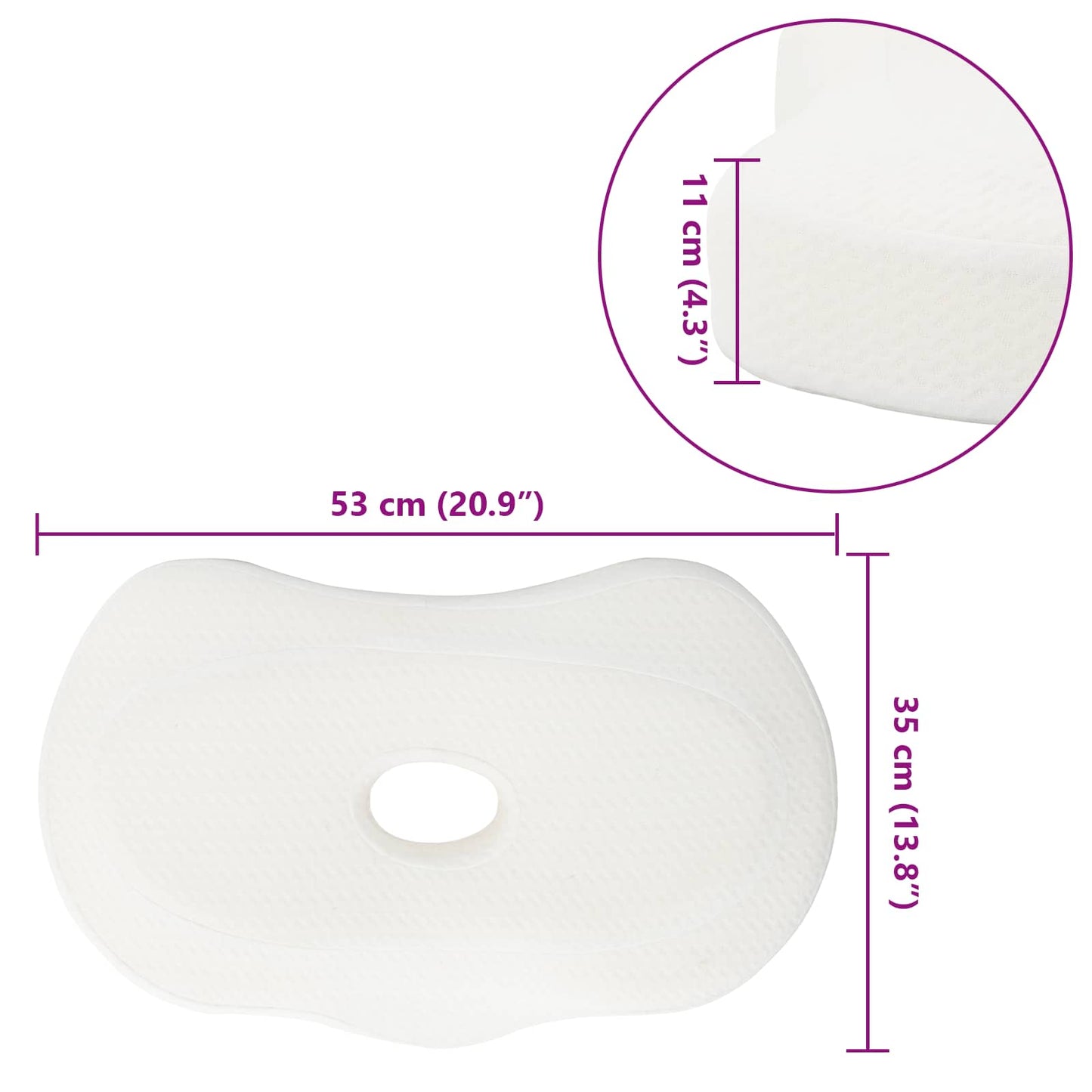 Pagalvė su pagalve Balta 55 x 36 x 10 cm Poliesteris