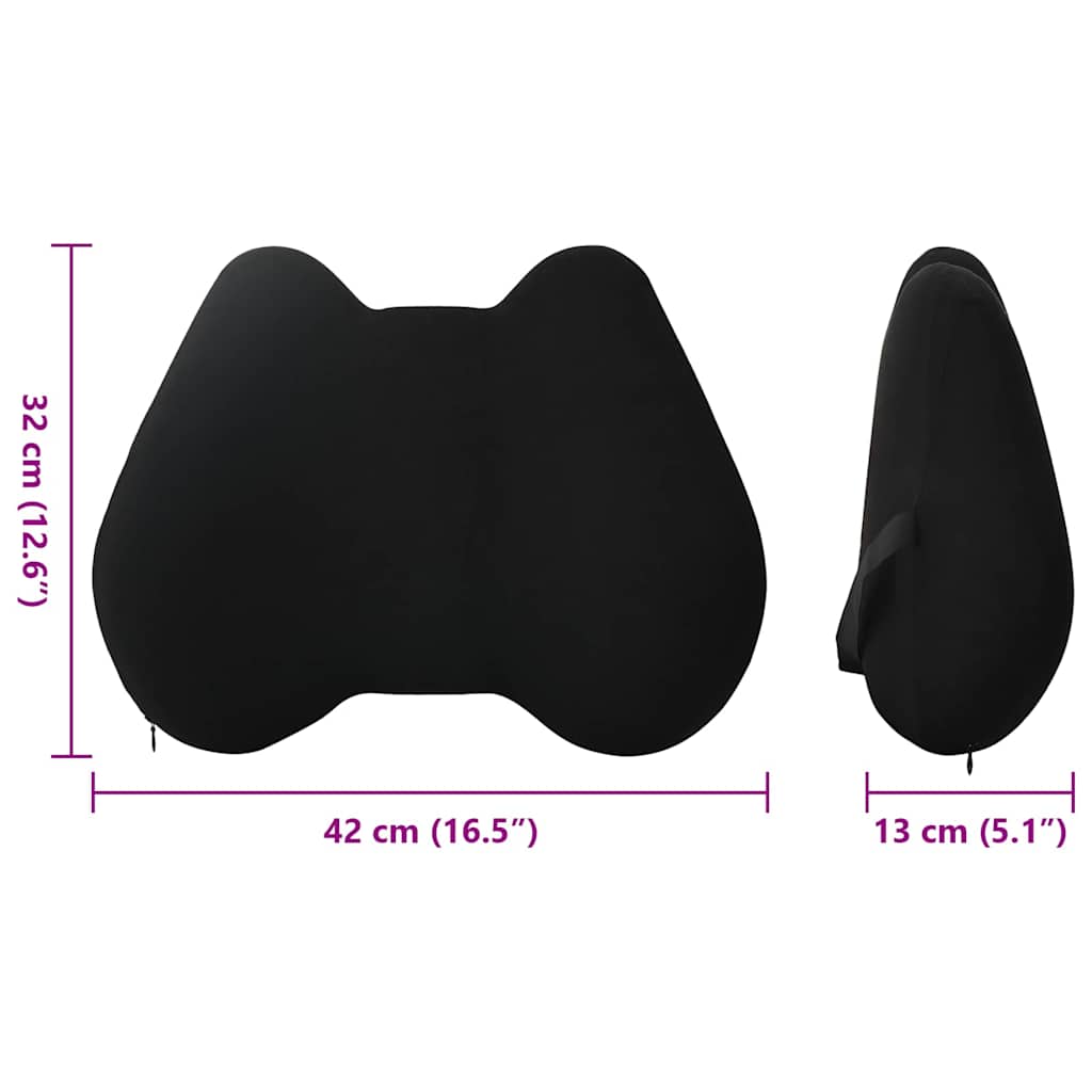 Pagalvė su pagalve Juoda 42 x 32 x 14 cm Poliesteris