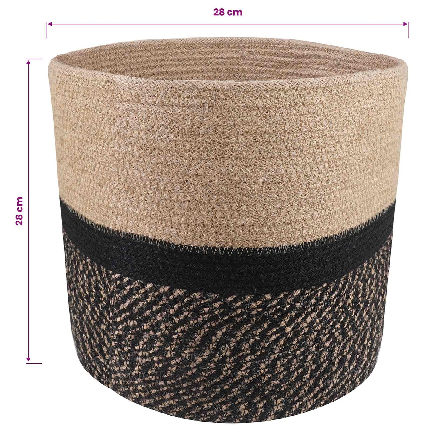 Vazonų rinkinys 2 pcs Natūrali ir juoda Ø 28 x 28 cm