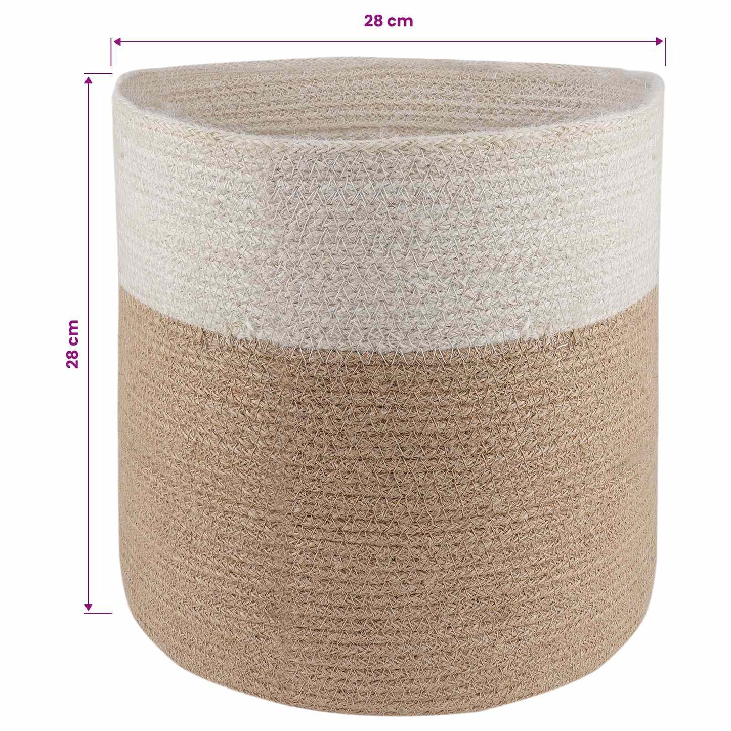 Vazonų rinkinys 2 pcs Natūrali ir Balta Ø 28 x 28 cm