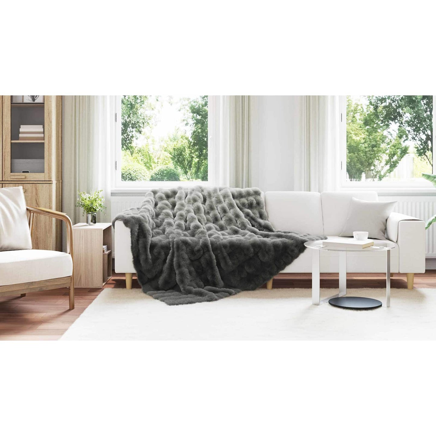 Neslystanti antklodė iš dirbtinio triušio kailio Olite 4 pcs