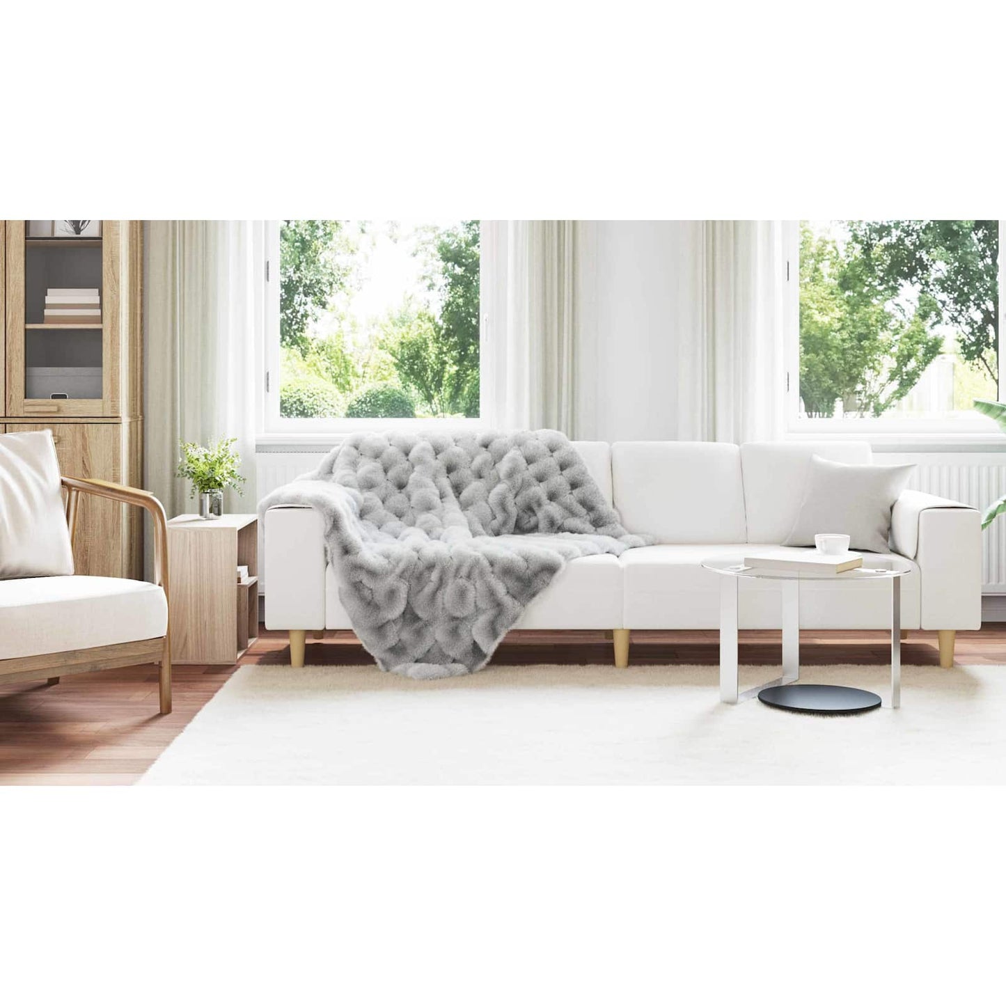 Neslystanti antklodė iš dirbtinio triušio kailio Olite 4 pcs