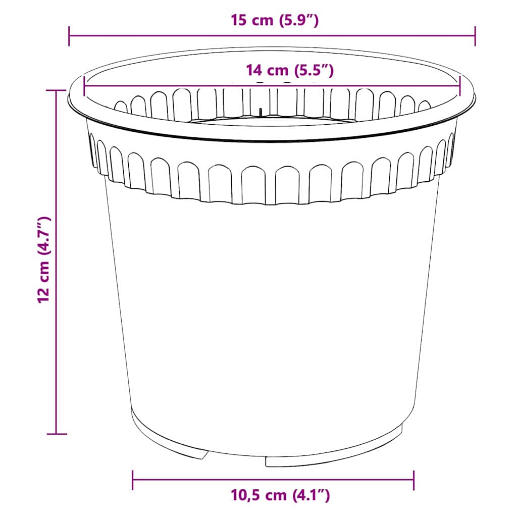 Apvalus gėlių vazonas 24 pcs Juoda Ø 15 x 12 cm Plastmasė
