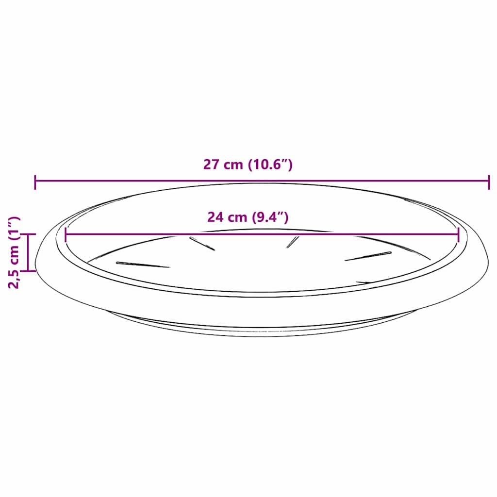 Apvalus gėlių padėklas 6 pcs Juoda Ø 14 x 2 cm Plastmasė
