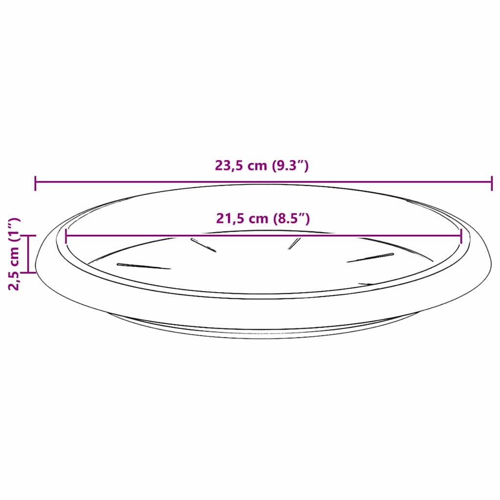 Apvalus gėlių padėklas 24 pcs Raudona plyta Ø 23,5 x 2,5 cm