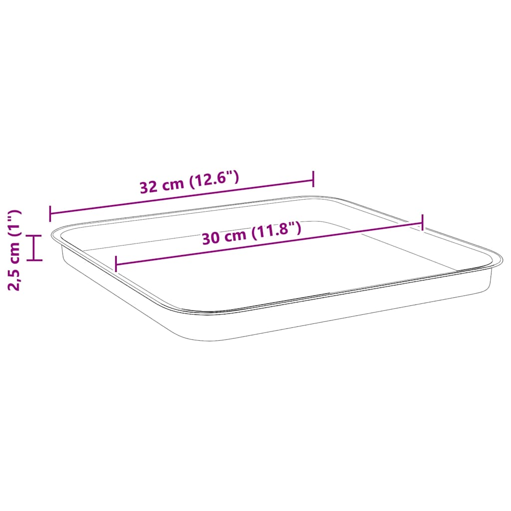 Kvadratinis gėlių padėklas 6 pcs Raudona plyta 32 x 32 x 2,5 cm