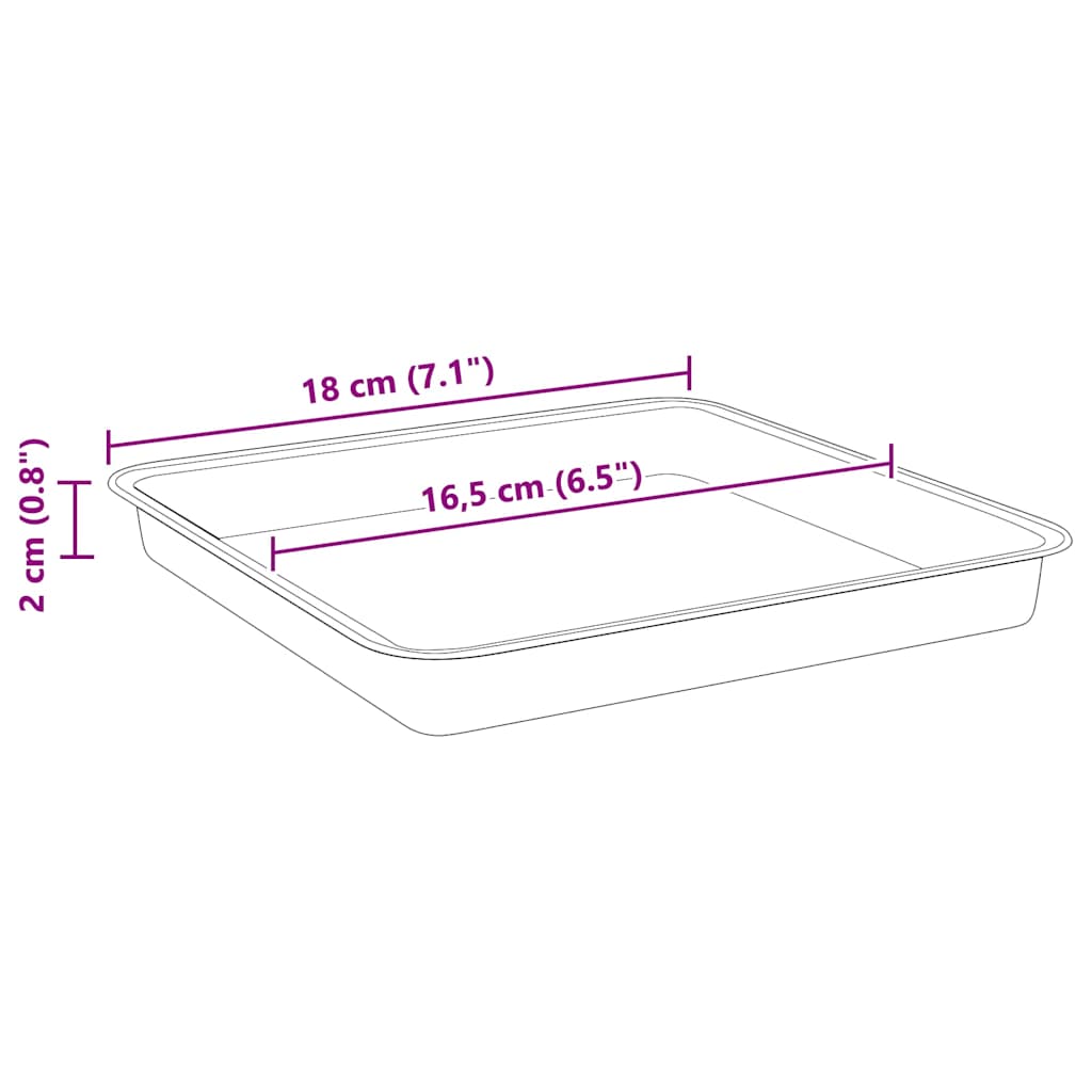 Kvadratinis gėlių padėklas 24 pcs Juoda 18 x 18 x 2 cm