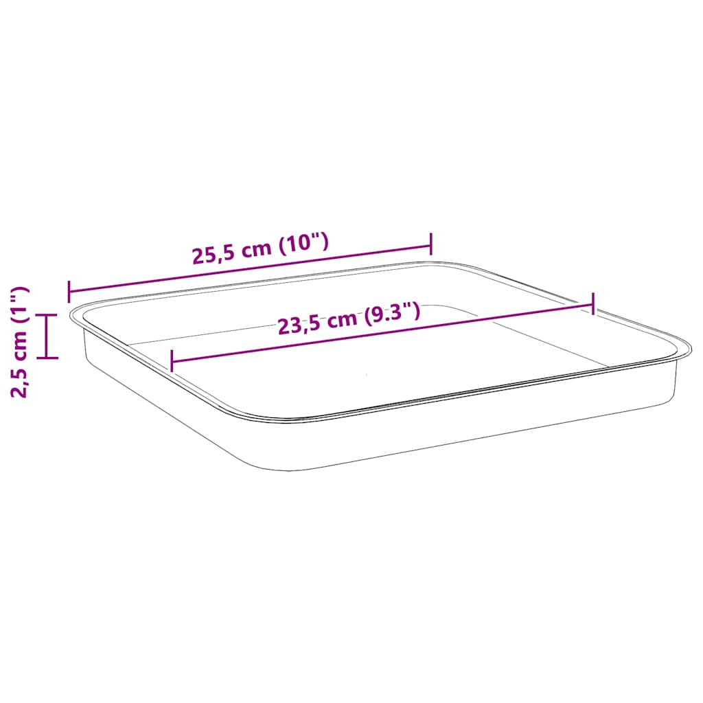 Kvadratinis gėlių padėklas 24 pcs Juoda 25,5 x 25,5 x 2,5 cm