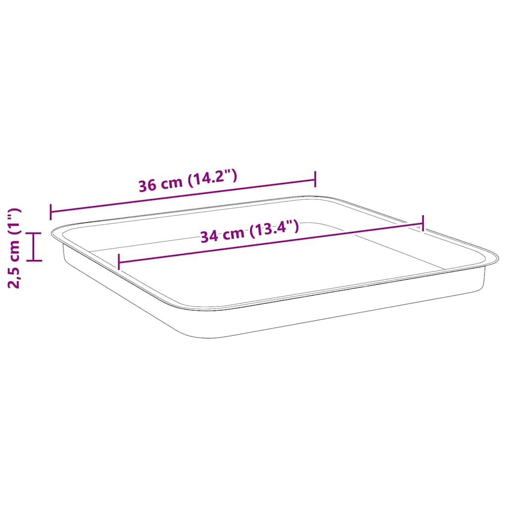 Kvadratinis gėlių padėklas 24 pcs Juoda 36 x 36 x 2.5 cm