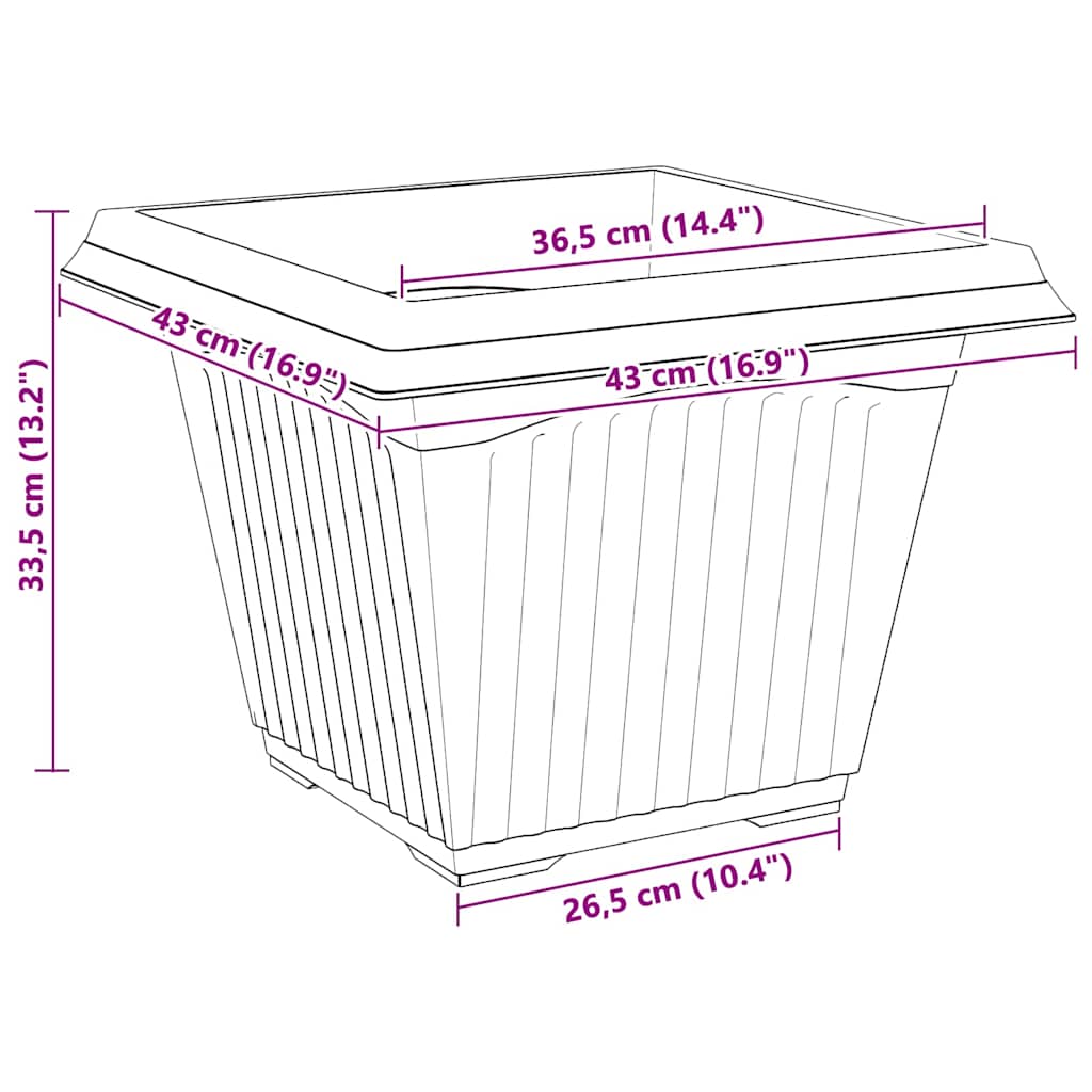 Augalų vazonai 24 pcs Raudona plyta 43 x 43 x 33,5 cm Plastmasė