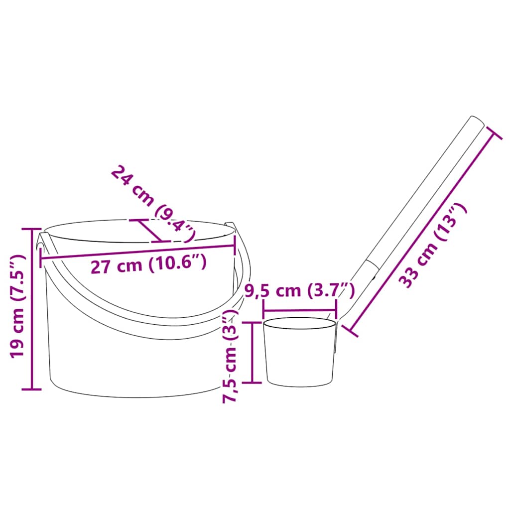 Saunos Priedų Rinkinys 2 pcs Juoda
