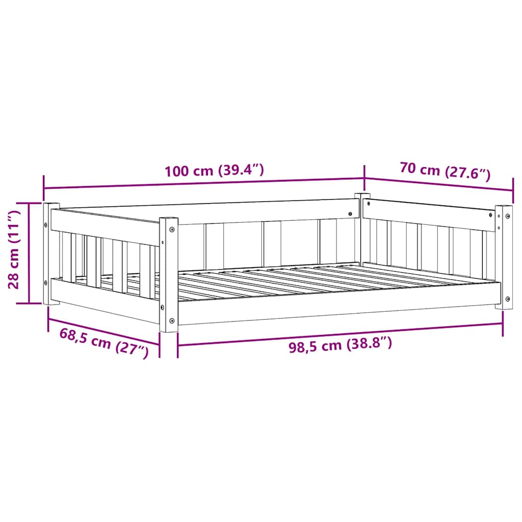 Šuo Lova Vaško ruda 100 x 70 x 28 cm Kietos pušies mediena