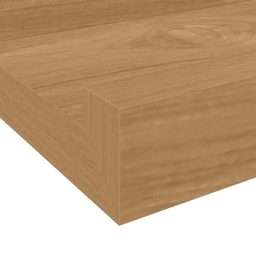 Sieninė lentyna 2 vnt. Ruda 100 x 9 x 3 cm Apdirbta mediena