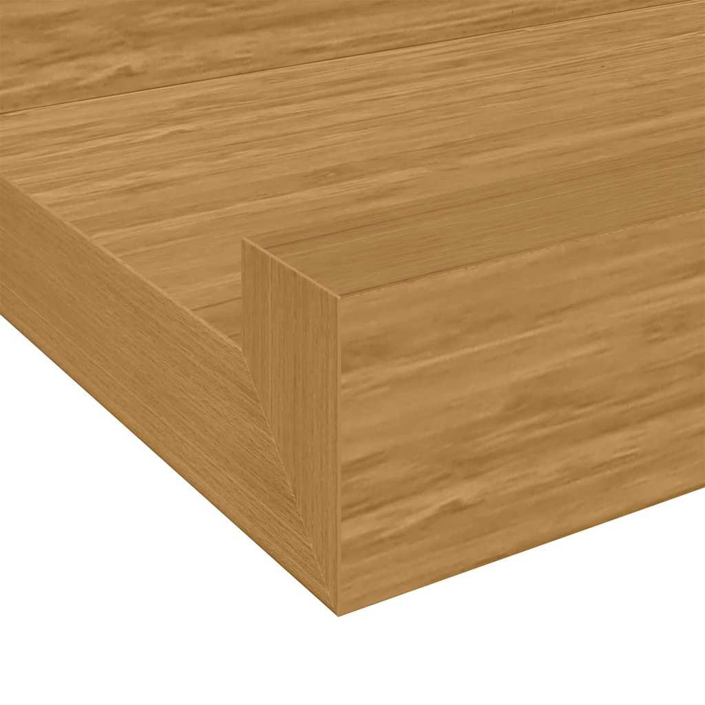 Sieninė lentyna 2 pcs Smėlio 60 x 9 x 3 cm Apdirbta mediena