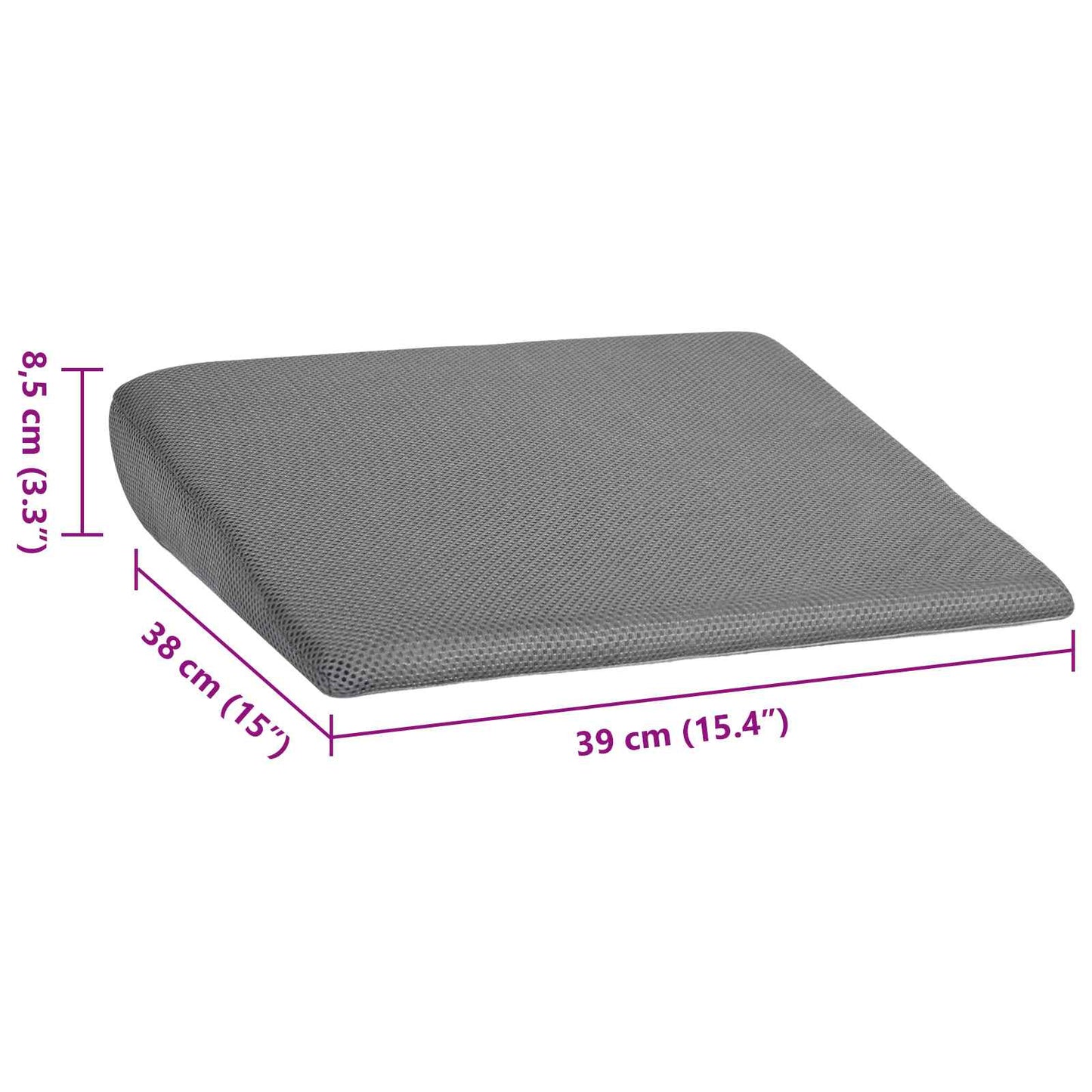 Sėdynės pagalvėlė Pilka 39 x 38 x 8,5 cm PU putos